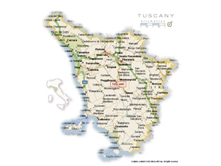 Thumbnail kaart Toscane